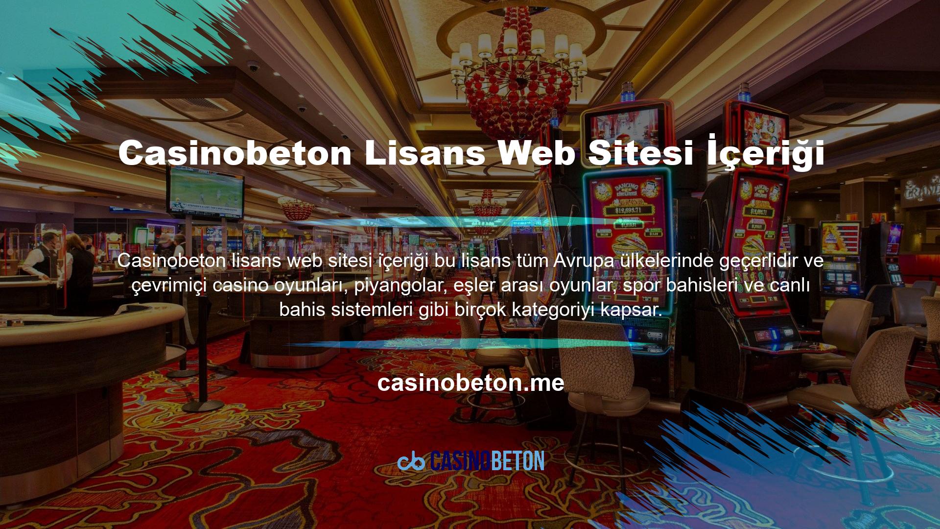 Casinobeton Türkiye'den lisanslanan ve "açık erişim" etiketli web sitesi içeriği, inceleme ve şikayet başlıklarında en iyi performans gösteren web sitelerinden biri olduğunu iddia ediyor